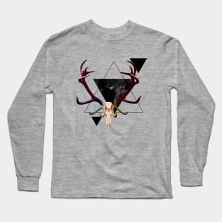 Cosmic Deer Skull Long Sleeve T-Shirt